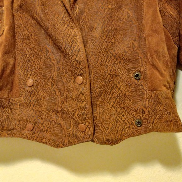Vintage Rust Suede Bomber Jacket 80s Early 90s Oversized - Picture 4 of 16